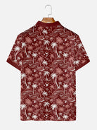 Men's Tropical Island Scene Short Sleeve Polo Shirt Eleven Oasis