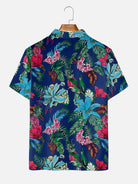 Men's Tropical Floral Pattern Short Sleeve Polo Shirt Eleven Oasis