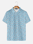 Men's Island Floral Pattern Short Sleeve Polo Shirt Eleven Oasis