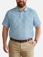 Men's Island Floral Pattern Short Sleeve Polo Shirt Eleven Oasis