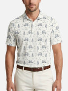 Men's Golf Club Pattern Short Sleeve Polo Shirt Eleven Oasis