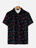 Men's Retro Vacation Icon Short Sleeve Polo Shirt Eleven Oasis