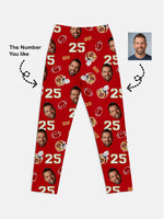 Custom Football Team & Face Pajama Set - Bay Area Red & Gold Eleven Oasis
