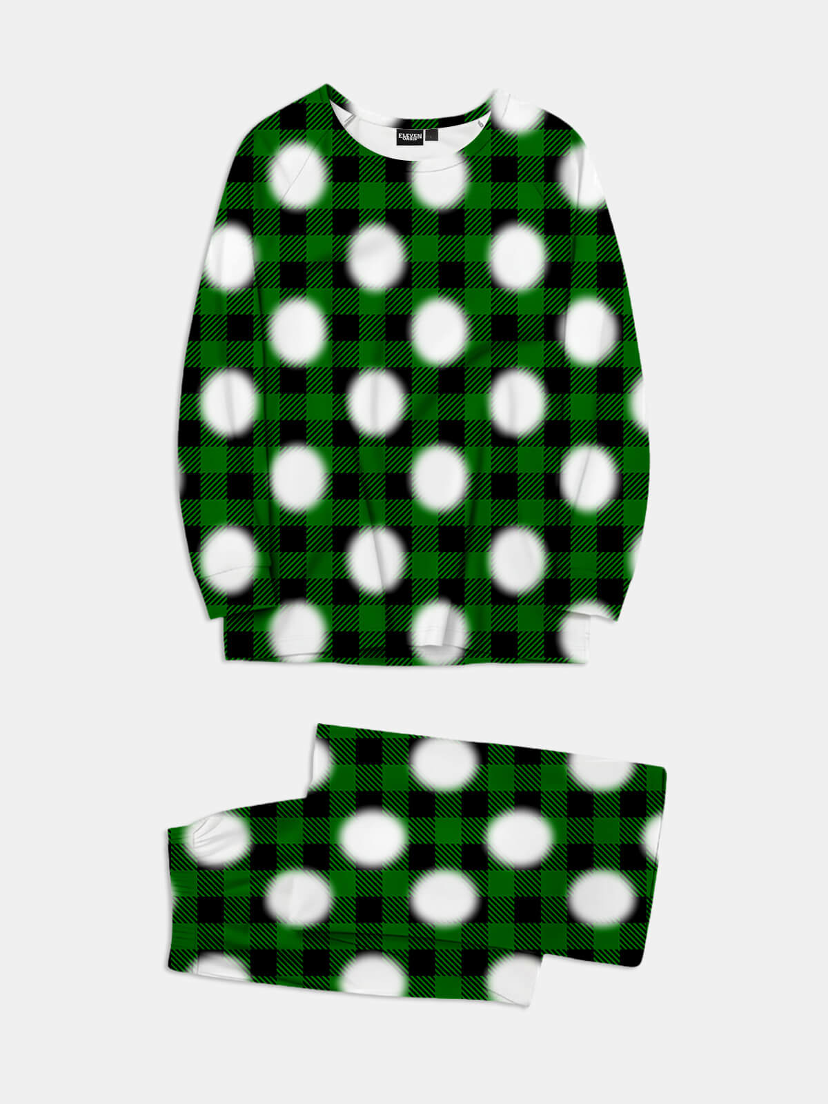 Custom Face Pajama Set - Green Plaid Eleven Oasis