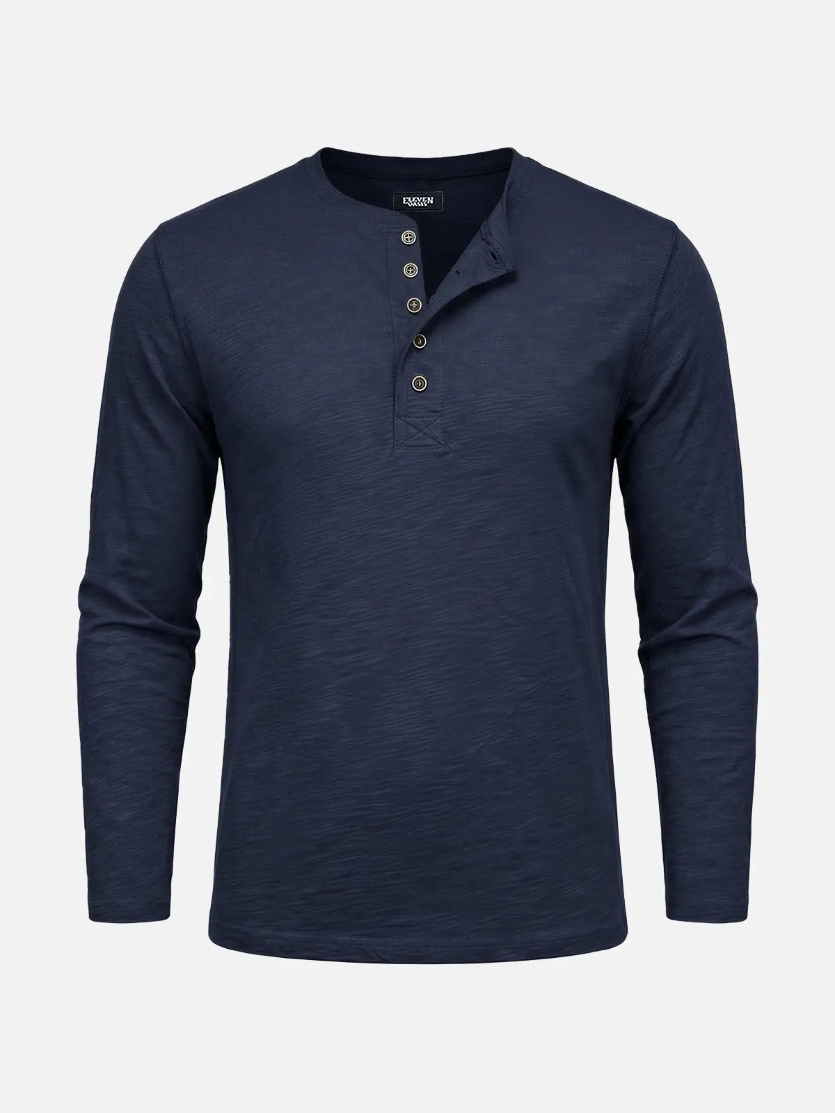 Men's Cotton Slim Fit Long Sleeve Henley Shirt Eleven Oasis
