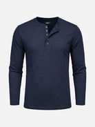 Men's Cotton Slim Fit Long Sleeve Henley Shirt Eleven Oasis