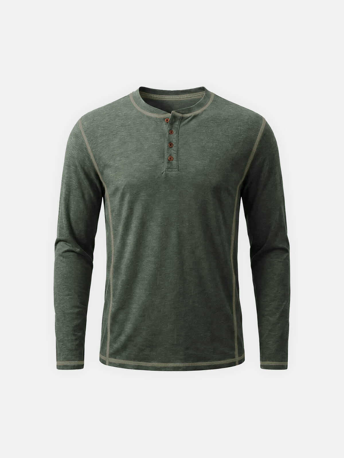 Men's Classic Long Sleeve Henley Shirt Eleven Oasis