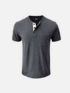Men's Classic Henley Chest Pocket Short Sleeve Shirt Eleven Oasis