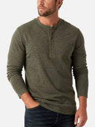 Men's Cotton Slim Fit Long Sleeve Henley Shirt Eleven Oasis