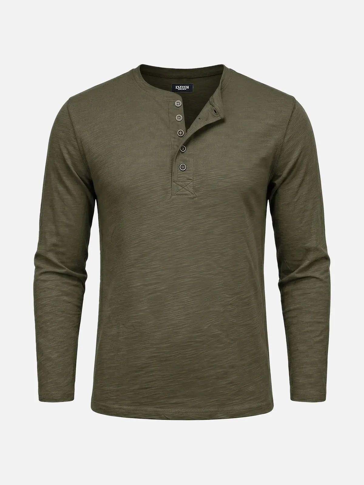 Men's Cotton Slim Fit Long Sleeve Henley Shirt