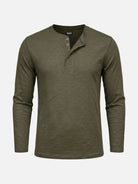 Men's Cotton Slim Fit Long Sleeve Henley Shirt Eleven Oasis