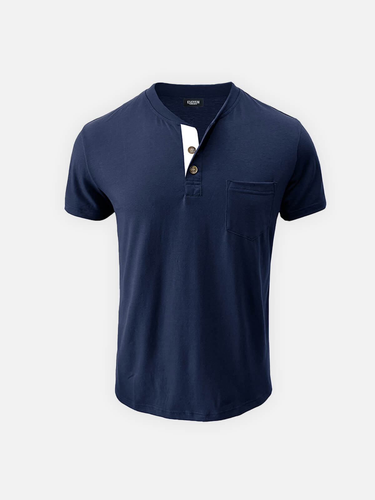 Men's Classic Henley Chest Pocket Short Sleeve Shirt Eleven Oasis