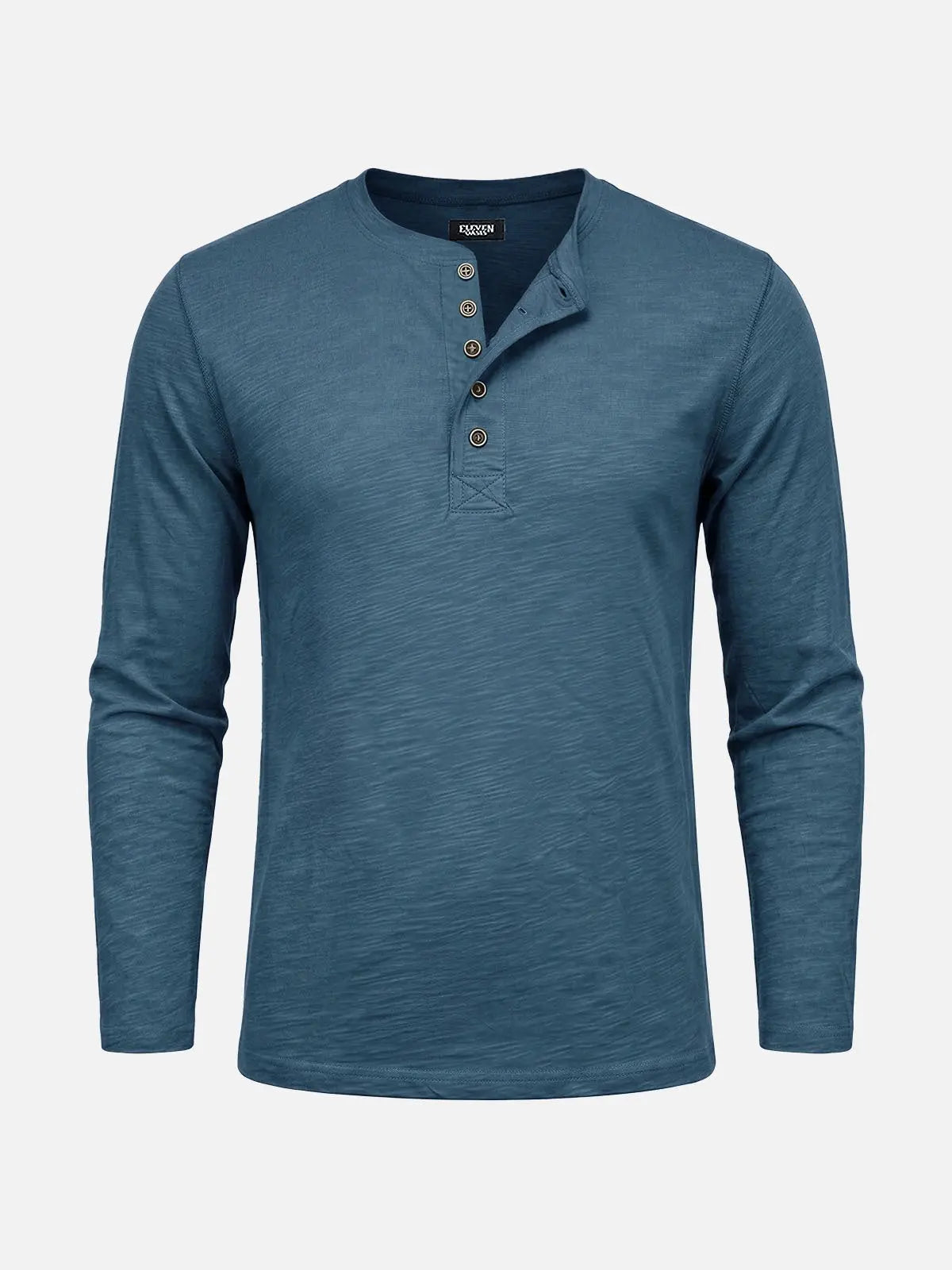 Men's Cotton Slim Fit Long Sleeve Henley Shirt Eleven Oasis