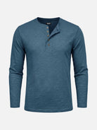 Men's Cotton Slim Fit Long Sleeve Henley Shirt Eleven Oasis