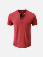 Men's Classic Henley Chest Pocket Short Sleeve Shirt Eleven Oasis