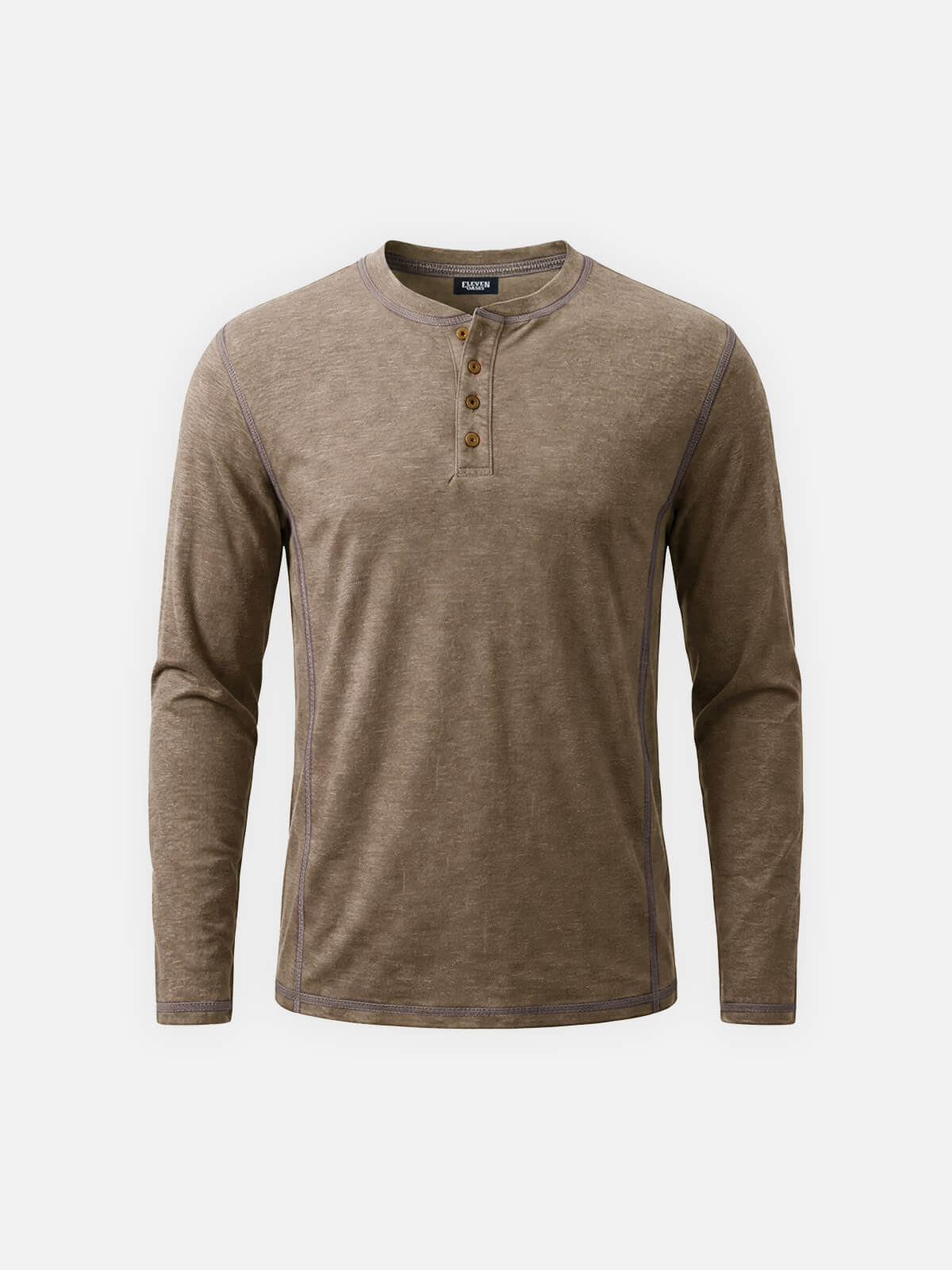 Men's Classic Long Sleeve Henley Shirt ElevenOasis