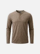 Men's Classic Long Sleeve Henley Shirt ElevenOasis