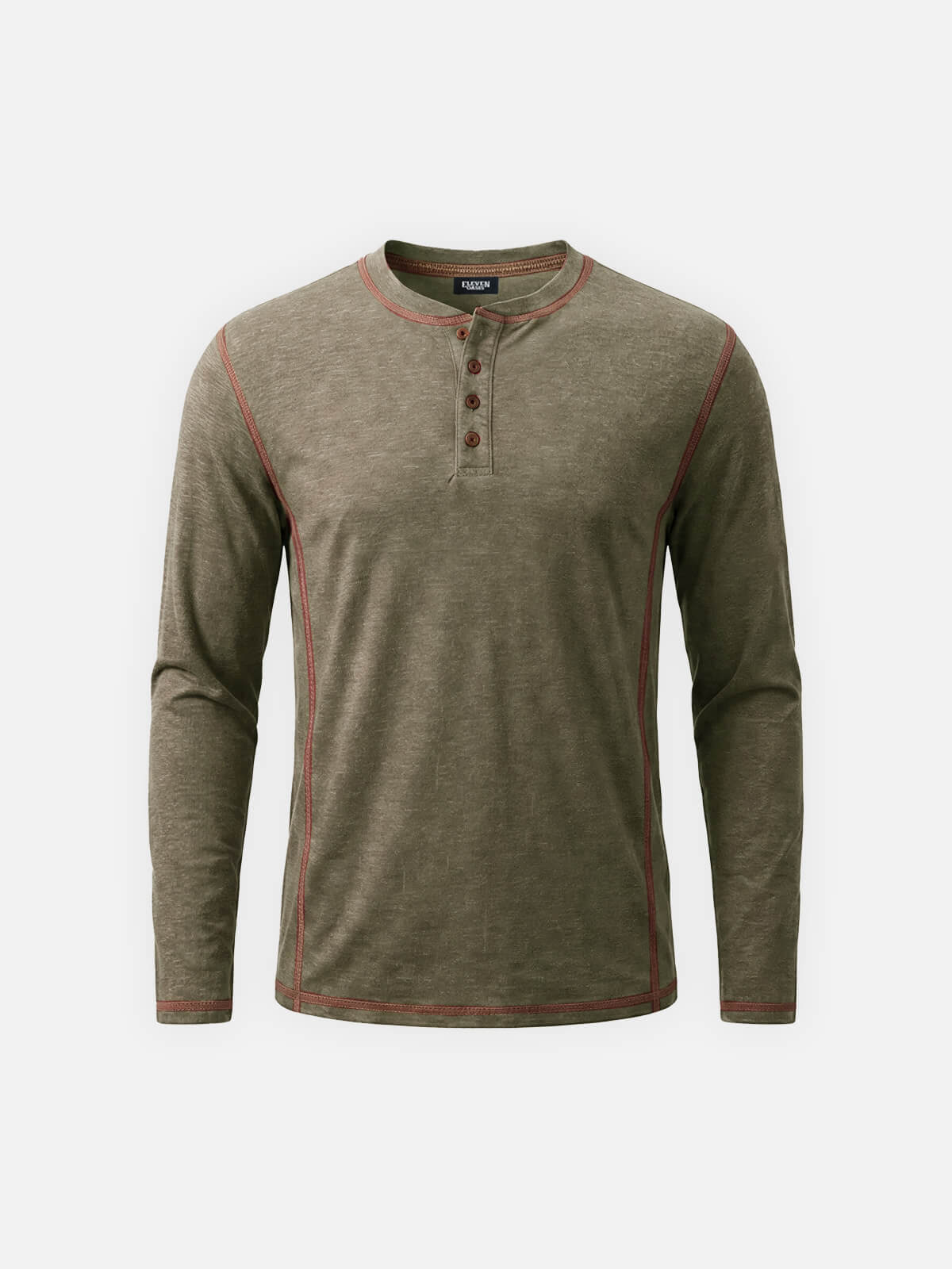 Men's Classic Long Sleeve Henley Shirt Eleven Oasis