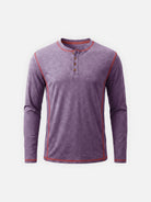 Men's Classic Long Sleeve Henley Shirt ElevenOasis