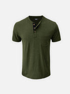 Men's Classic Henley Chest Pocket Short Sleeve Shirt Eleven Oasis