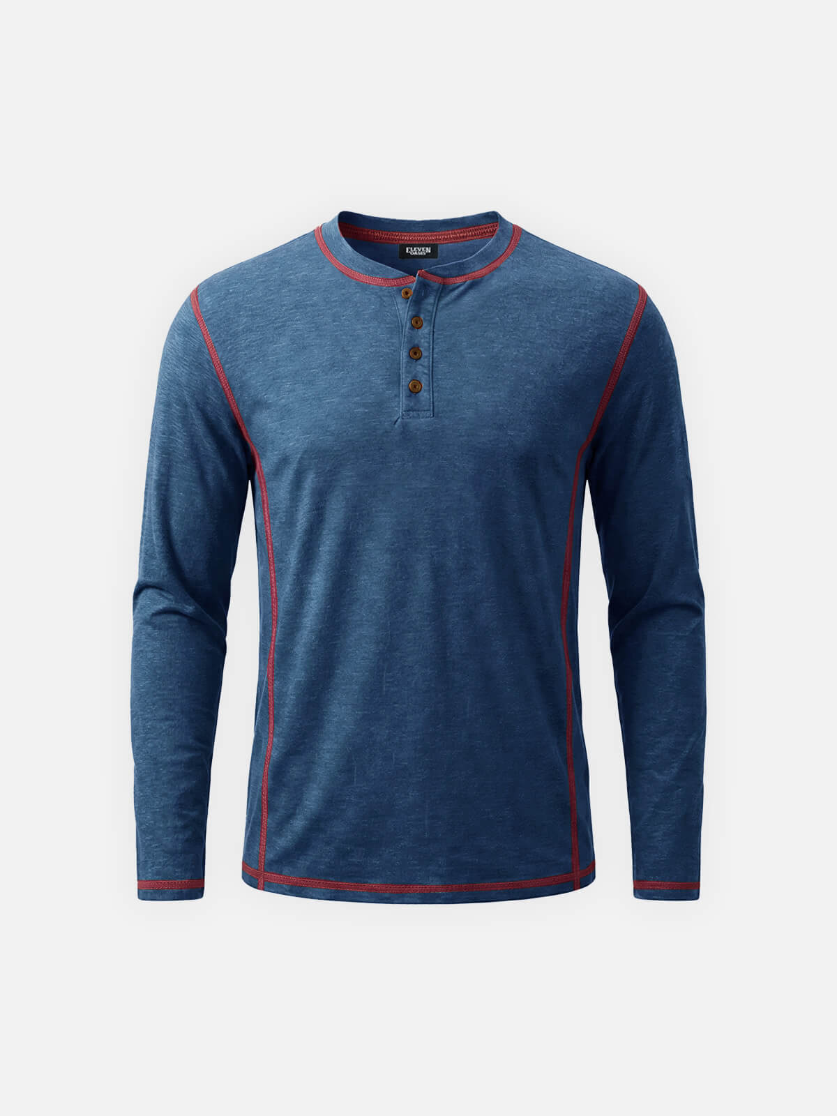 Men's Classic Long Sleeve Henley Shirt ElevenOasis
