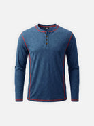 Men's Classic Long Sleeve Henley Shirt ElevenOasis