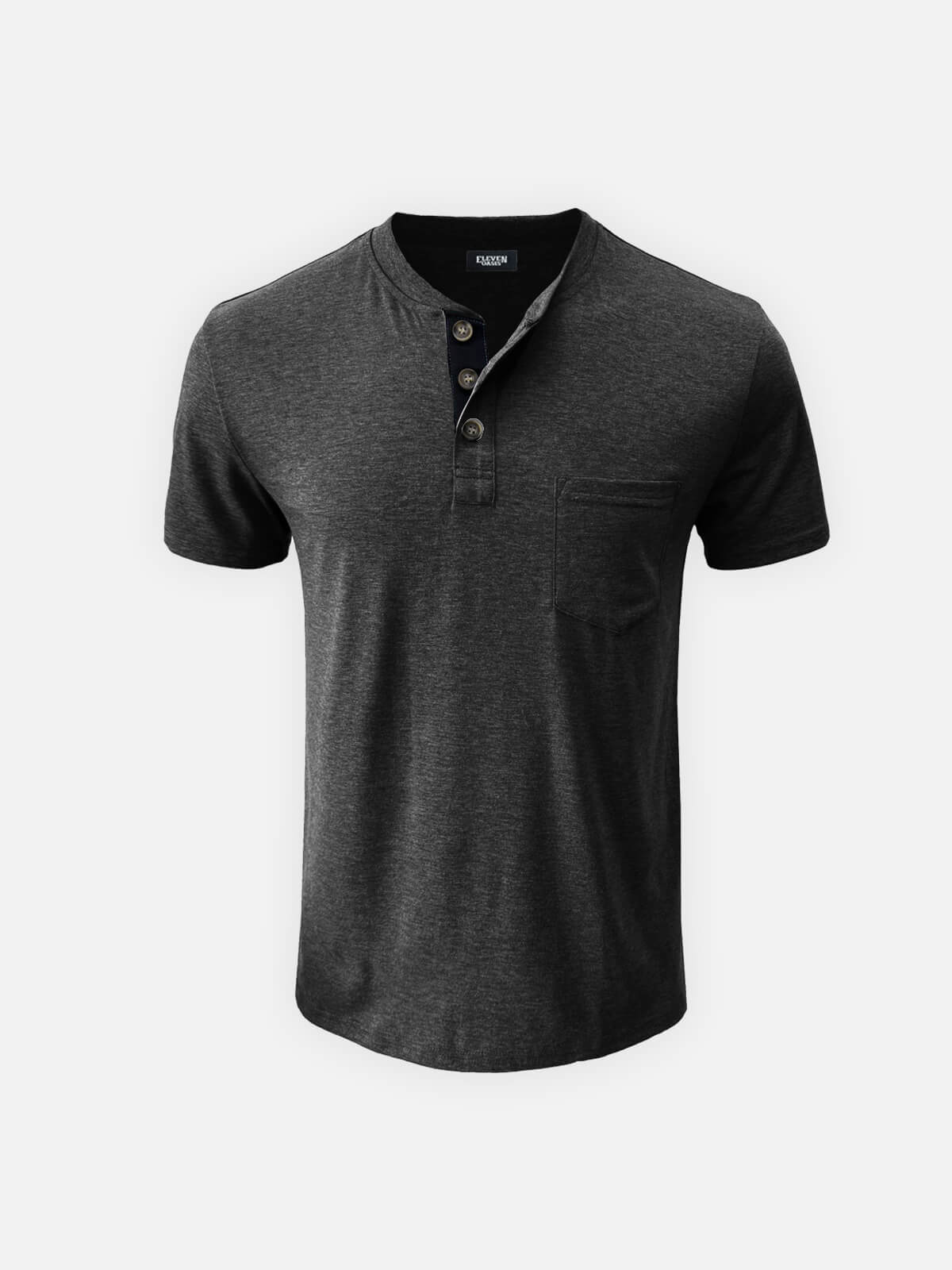 Men's Classic Henley Chest Pocket Short Sleeve Shirt Eleven Oasis