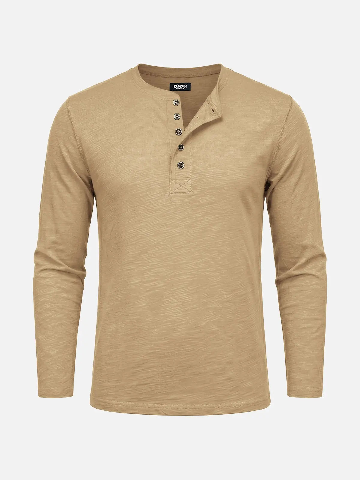 Men's Cotton Slim Fit Long Sleeve Henley Shirt Eleven Oasis