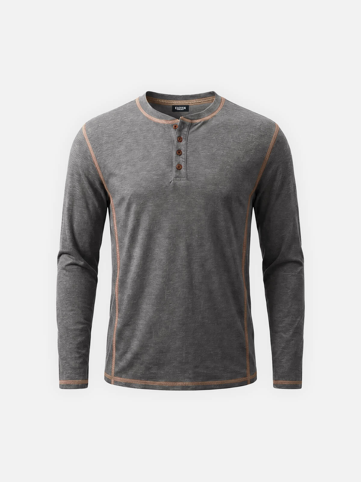 Men's Classic Long Sleeve Henley Shirt ElevenOasis