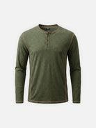 Men's Classic Long Sleeve Henley Shirt ElevenOasis