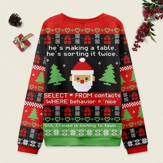 Ugly Christmas Sweater SQL Clause Sweatshirt Eleven Oasis