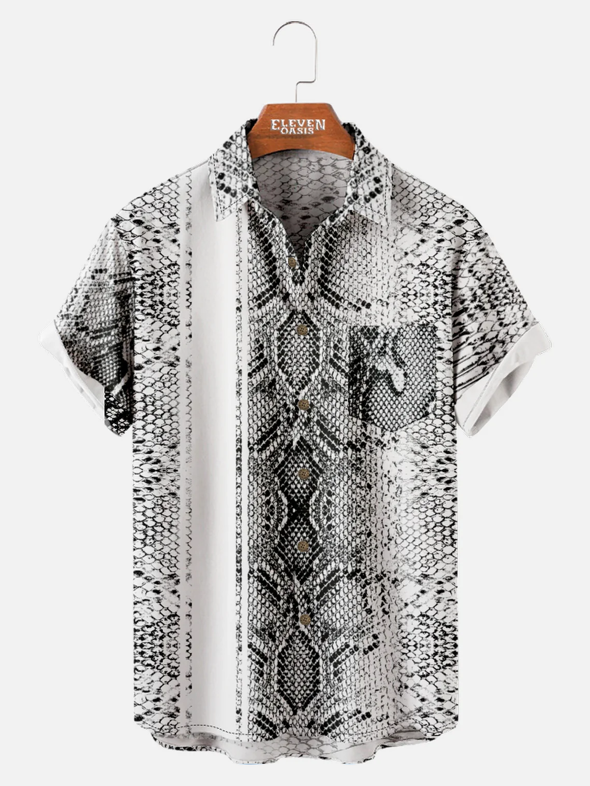 Men's Python Skin Short Sleeve Shirt Eleven Oasis
