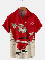 Men's Christmas Element Large Short Sleeve Shirt Red / MMens short sleeve shirts Big and tall Mens shirts Short sleeve shirts for men Mens 4xl shirts Casual short sleeve shirts