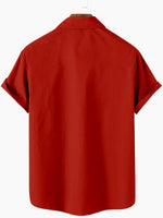 Men's Casual Christmas Striped Print Short Sleeve ShirtMens short sleeve shirts Big and tall Mens shirts Short sleeve shirts for men Mens 4xl shirts Casual short sleeve shirts