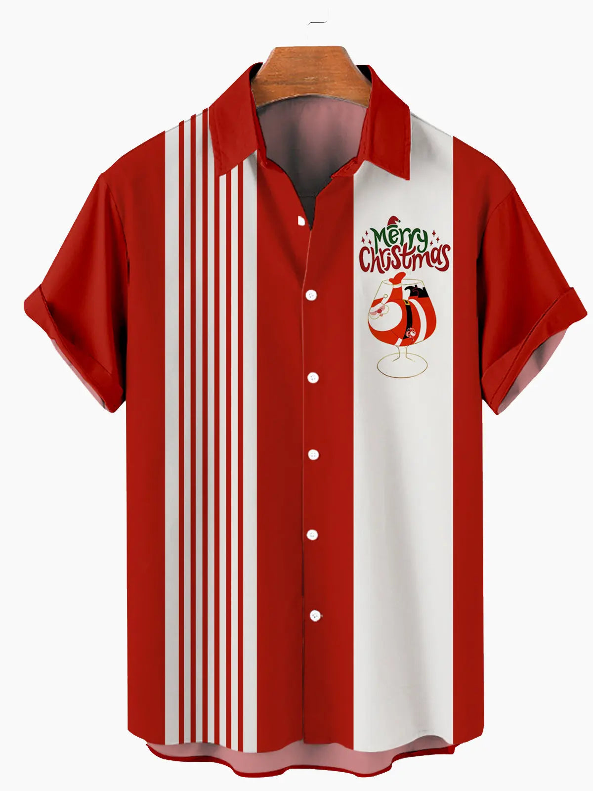 Merry Christmas Cocktail Short Sleeve Shirt