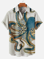 Cthulhu Octopus Pattern Men's Short Sleeve TopsMens short sleeve shirts Big and tall Mens shirts Short sleeve shirts for men Mens 4xl shirts Casual short sleeve shirts