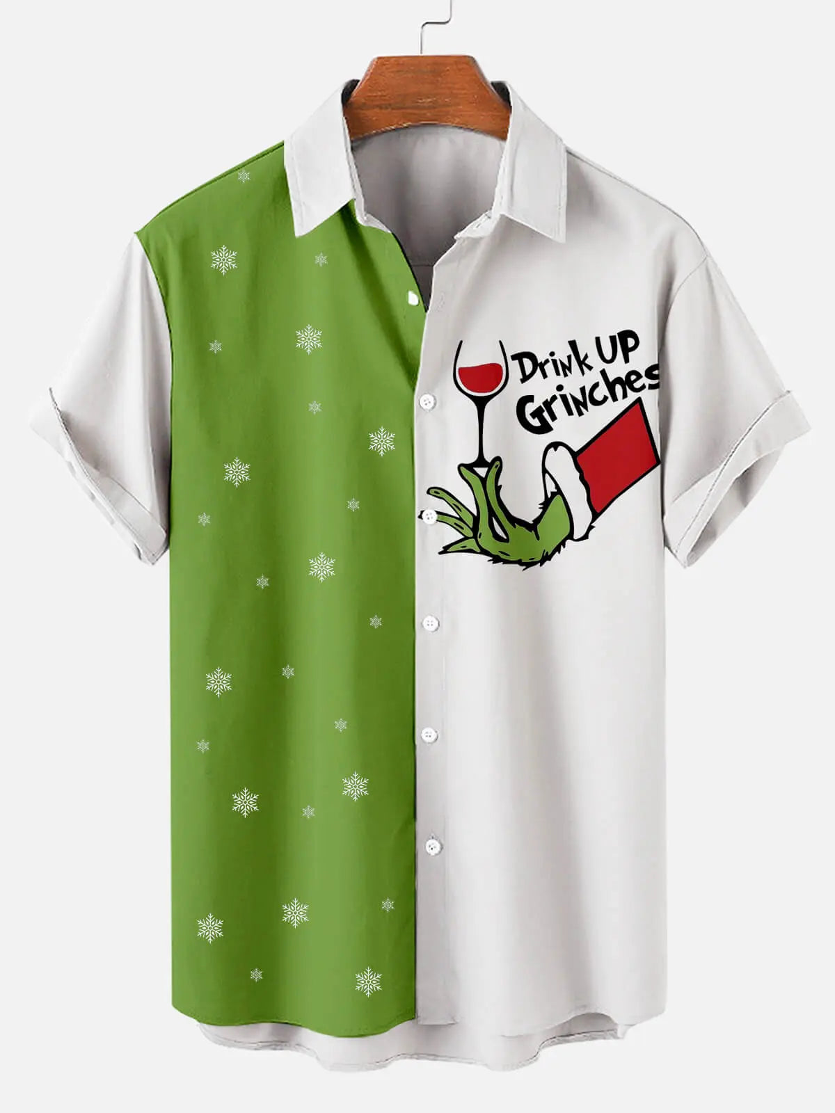 Christmas Grinches Men's Short Sleeve Shirt White / MMens short sleeve shirts Big and tall Mens shirts Short sleeve shirts for men Mens 4xl shirts Casual short sleeve shirts
