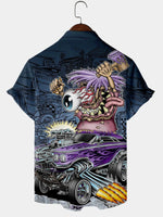 Crazy Classic Car Pattern Men's Short Sleeve TopsMens short sleeve shirts Big and tall Mens shirts Short sleeve shirts for men Mens 4xl shirts Casual short sleeve shirts