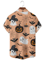 Men's Halloween Ghost Pumpkin Print Casual Shirt