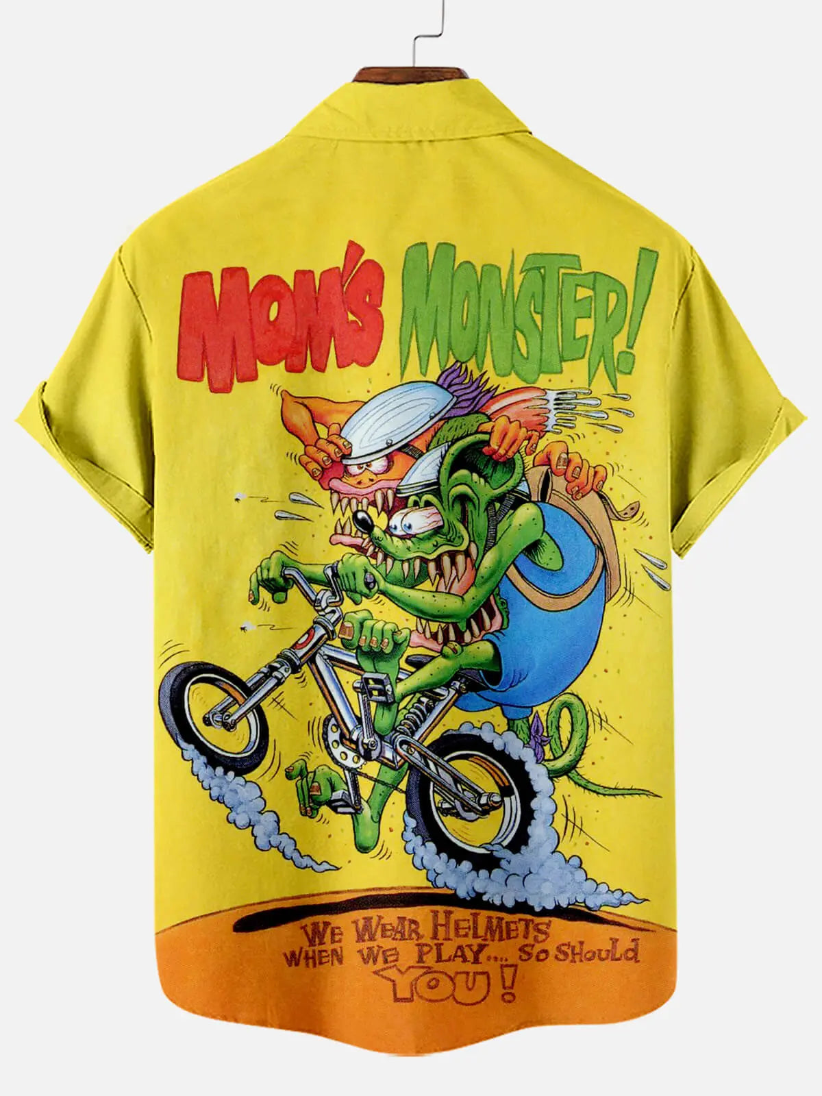Men's Car Anime Rat Fink Series Bowling Short Sleeve Shirt Eleven Oasis