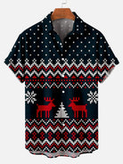 Happy Christmas Men's Short Sleeve Shirt Navy / MMens short sleeve shirts Big and tall Mens shirts Short sleeve shirts for men Mens 4xl shirts Casual short sleeve shirts