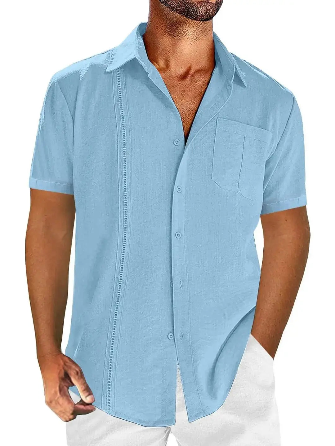 Men's Hawaiian Beach Pocket Short Sleeve ShirtMens short sleeve shirts Big and tall Mens shirts Short sleeve shirts for men Mens 4xl shirts Casual short sleeve shirts