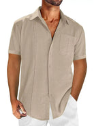 Men's Hawaiian Beach Pocket Short Sleeve ShirtMens short sleeve shirts Big and tall Mens shirts Short sleeve shirts for men Mens 4xl shirts Casual short sleeve shirts