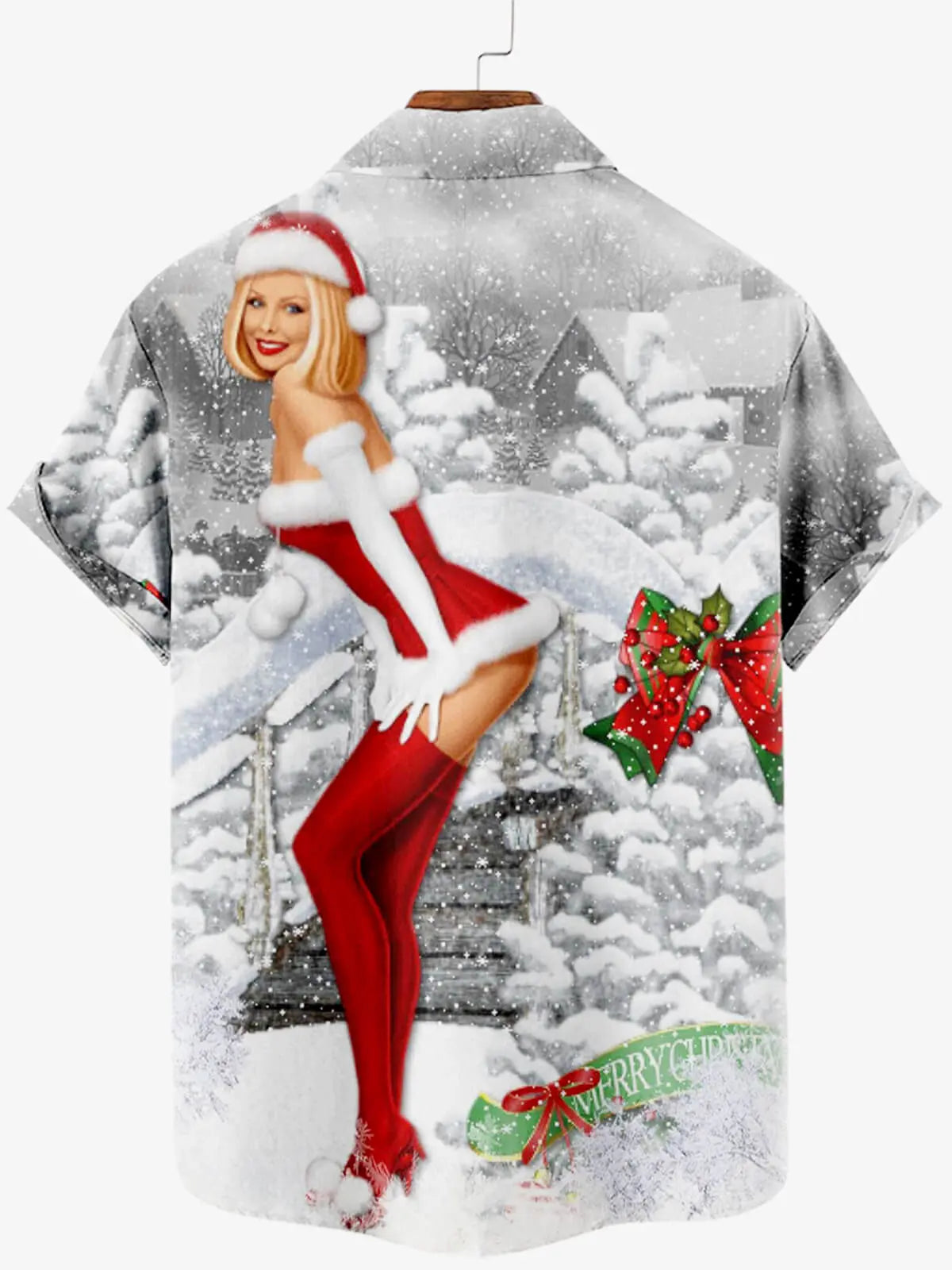 Christmas Beauty Men's Short Sleeve Casual ShirtMens short sleeve shirts Big and tall Mens shirts Short sleeve shirts for men Mens 4xl shirts Casual short sleeve shirts