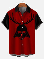 Christmas Star War Men's Short Sleeve Casual Shirt Red / MMens short sleeve shirts Big and tall Mens shirts Short sleeve shirts for men Mens 4xl shirts Casual short sleeve shirts