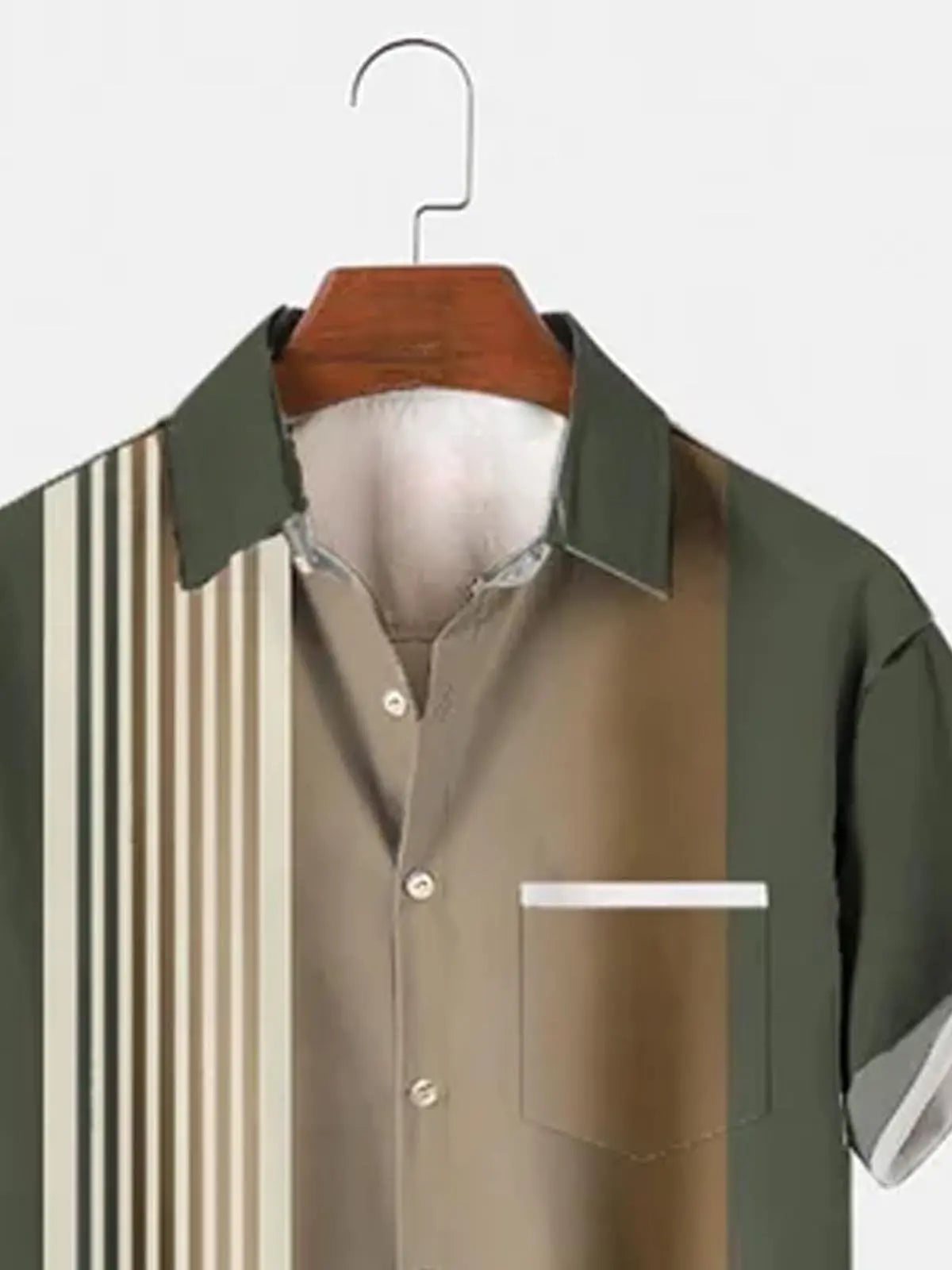 Army Green Color-Block Vintage Series Shirts & TopsMens short sleeve shirts Big and tall Mens shirts Short sleeve shirts for men Mens 4xl shirts Casual short sleeve shirts