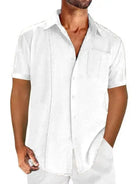 Men's Hawaiian Beach Pocket Short Sleeve ShirtMens short sleeve shirts Big and tall Mens shirts Short sleeve shirts for men Mens 4xl shirts Casual short sleeve shirts