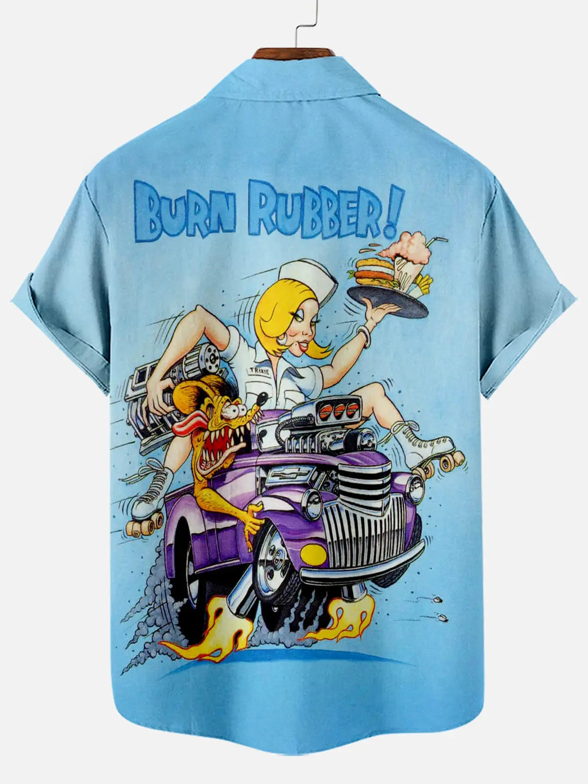 Men's Car Anime Rat Fink Series Short Sleeve Shirt Eleven Oasis