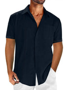 Men's Hawaiian Beach Pocket Short Sleeve ShirtMens short sleeve shirts Big and tall Mens shirts Short sleeve shirts for men Mens 4xl shirts Casual short sleeve shirts