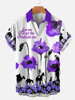 Poppy Flower Men's Short Sleeve Shirt White / M